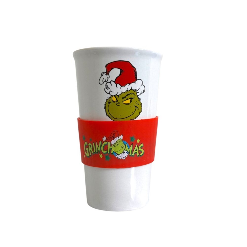The Grinch Ceramic Coffee Travel mug with silicone sleeve No Lid, 20 oz. - Picture 4 of 9